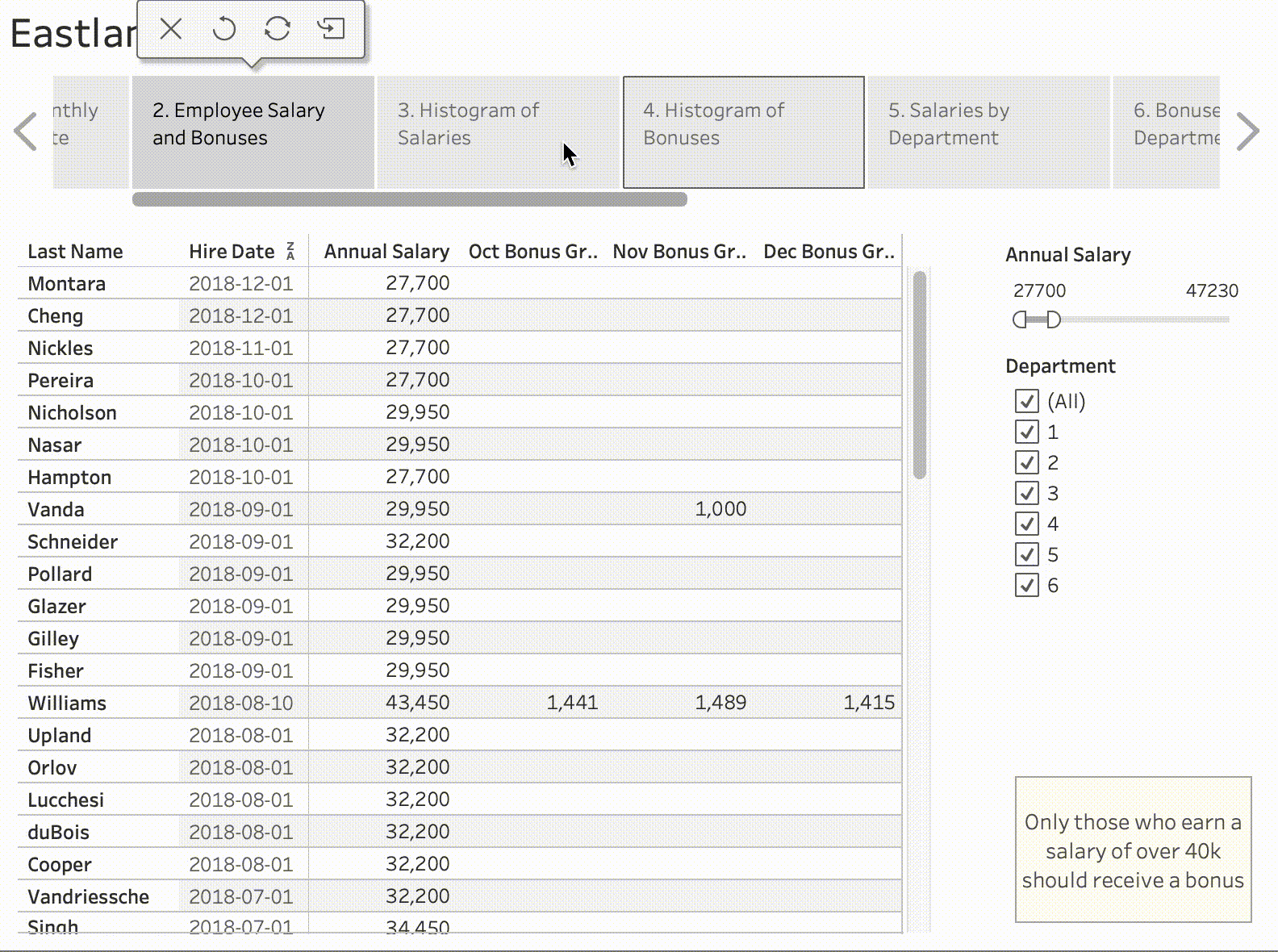 Animated demo of filtering a non-tabular visualization